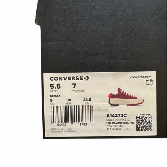 ⭐Converse Run Star Hike Platform Color Pop Sz 5.5 Mens Shoes Sneaker Red A14272C - Picture 7 of 8